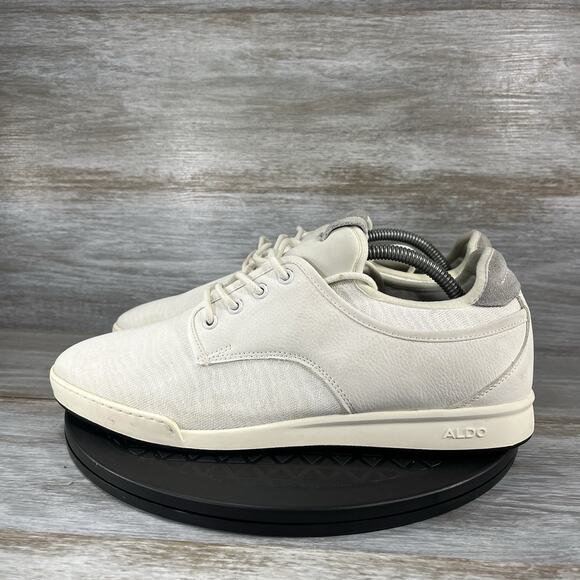 Aldo Men’s Pressure White Low Top Sneakers Size 10.5 - Picture 1 of 8